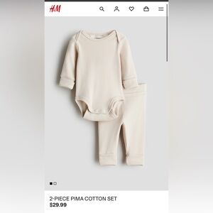 H&M Soft Cream Cotton Baby Set